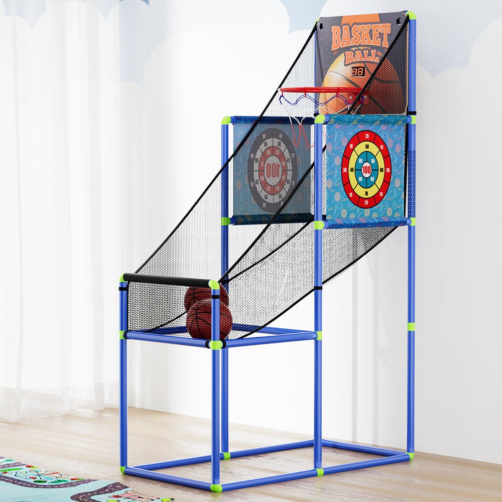 Basketball Arcade Game Electronic Scorer 3 Games Adjustable Kids Blue - RetroVibes.au