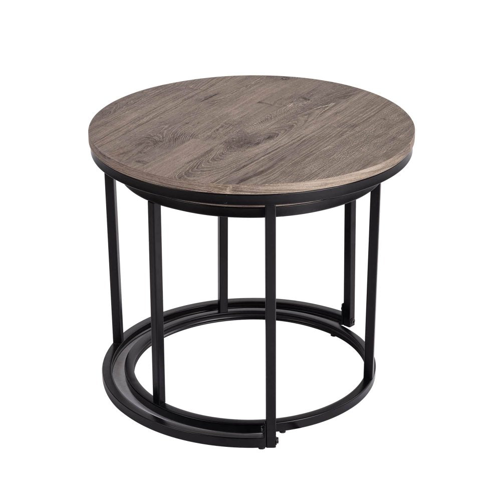 Charcoal Nesting Coffee Table Set – Retro Industrial Style - RetroVibes.au
