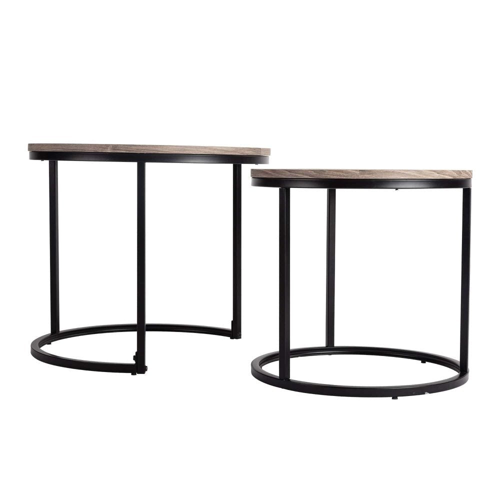 Charcoal Nesting Coffee Table Set – Retro Industrial Style - RetroVibes.au