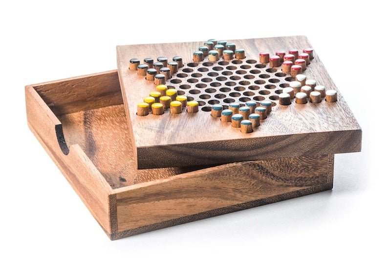 Chinese Checkers - wooden board game, strategy game, game for adults, game - RetroVibes.au