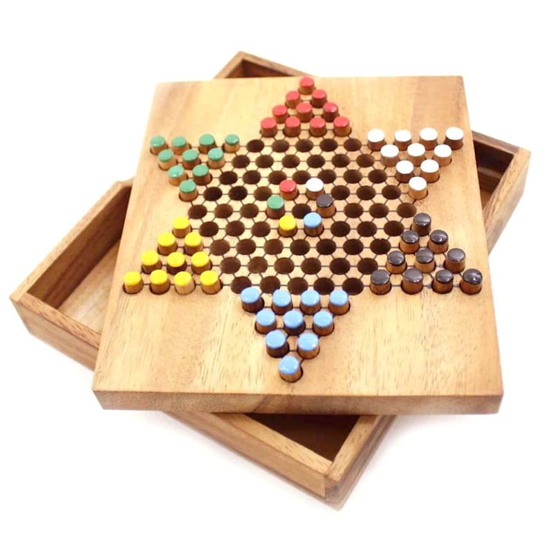 Chinese Checkers - wooden board game, strategy game, game for adults, game - RetroVibes.au