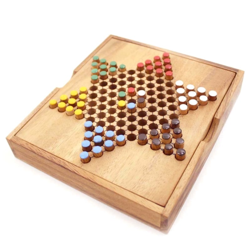 Chinese Checkers - wooden board game, strategy game, game for adults, game - RetroVibes.au
