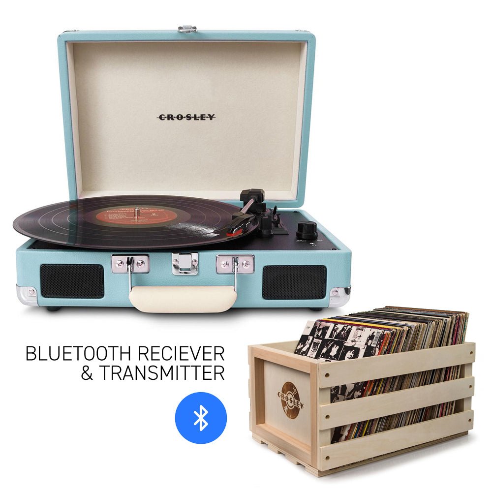 CROSLEY Crosley Cruiser Turquoise - Bluetooth Turntable & Record Storage Crate - RetroVibes.au