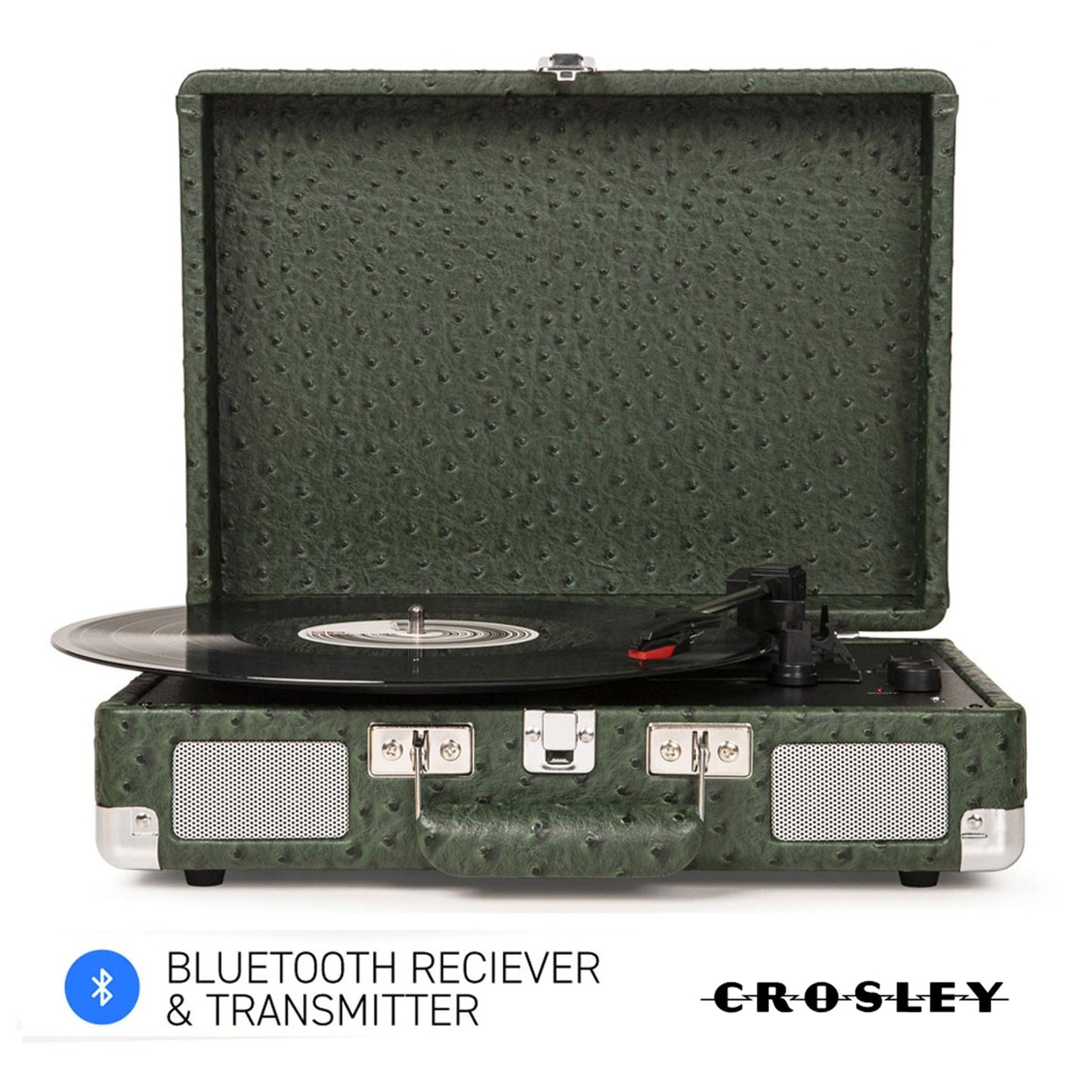 Crosley Cruiser Plus Bluetooth Turntable 3 Speed Ostrich Green - RetroVibes.au