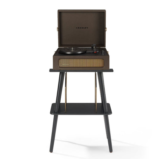 Crosley Voyager Bluetooth Portable Turntable + Entertainment Stand Bundle - Cocoa - RetroVibes.au