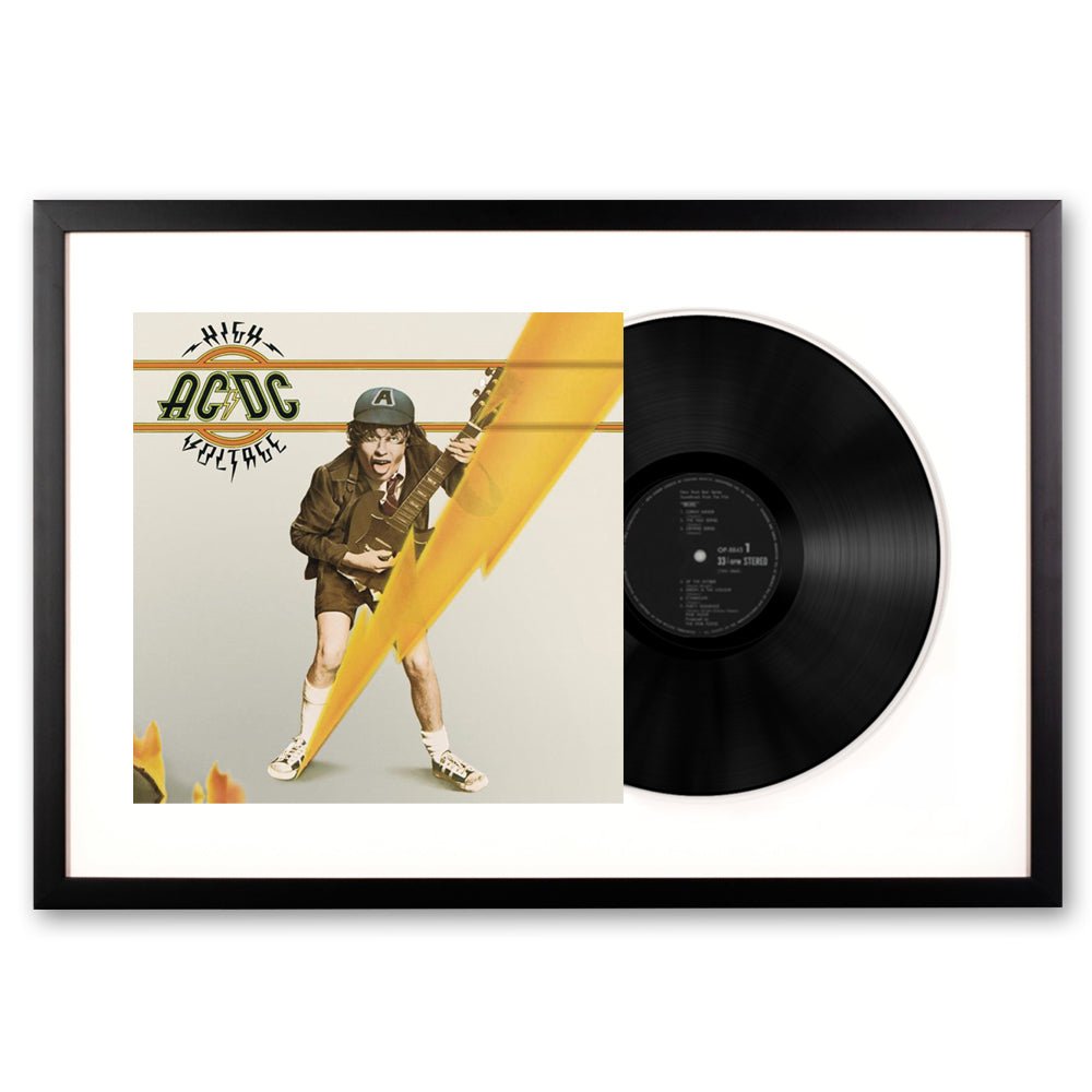 Framed AC/DC High Voltage Vinyl Album Art - RetroVibes.au