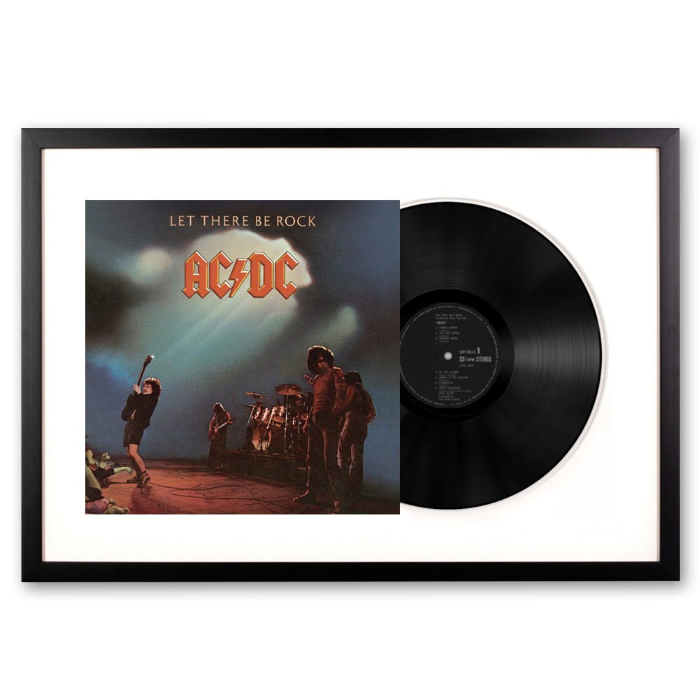 Framed AC/DC Let there Be Rock Vinyl Album Art - RetroVibes.au