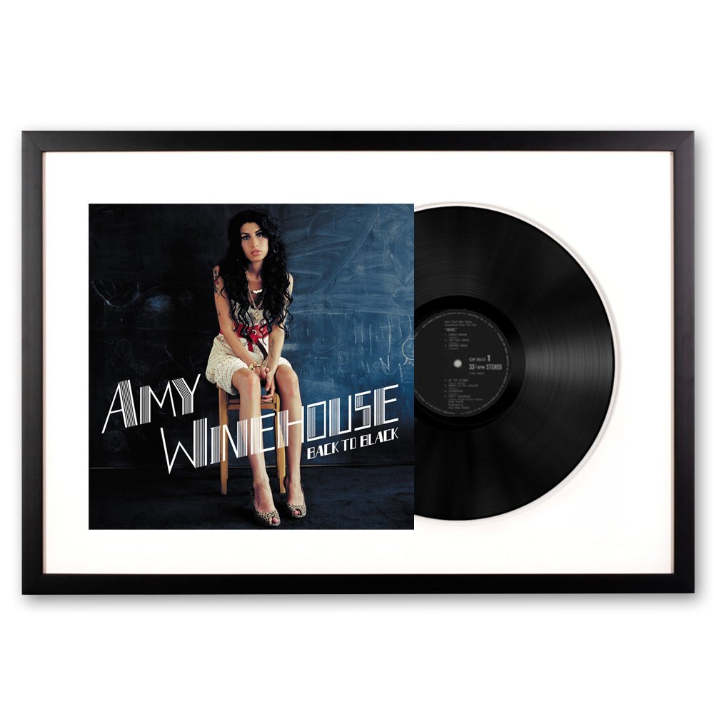 Framed Amy Winehouse Back to Black Vinyl Album Art - RetroVibes.au