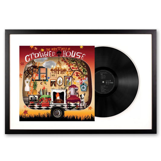 Framed Crowded House the Very Very Best of Crowed House - Double Vinyl Album Art - RetroVibes.au