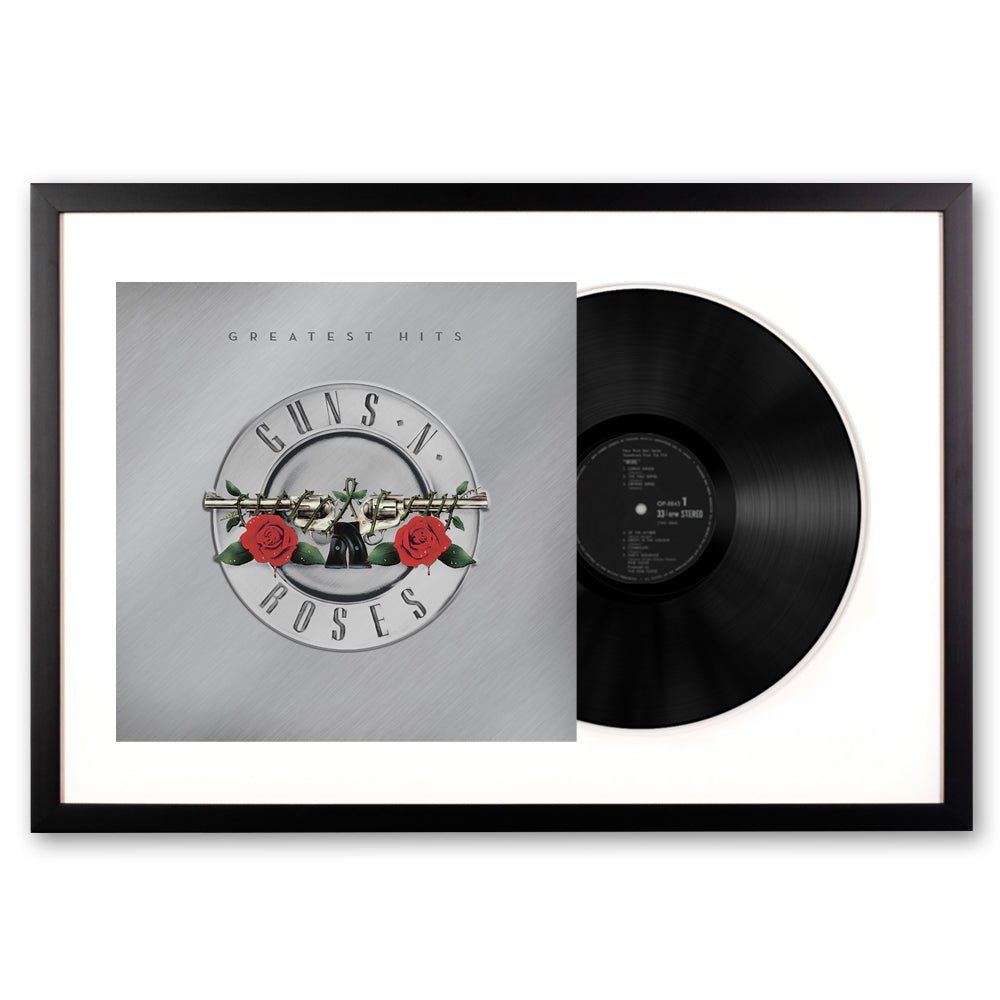 Framed Guns N Roses Greatest Hits - Double Vinyl Album Art - RetroVibes.au