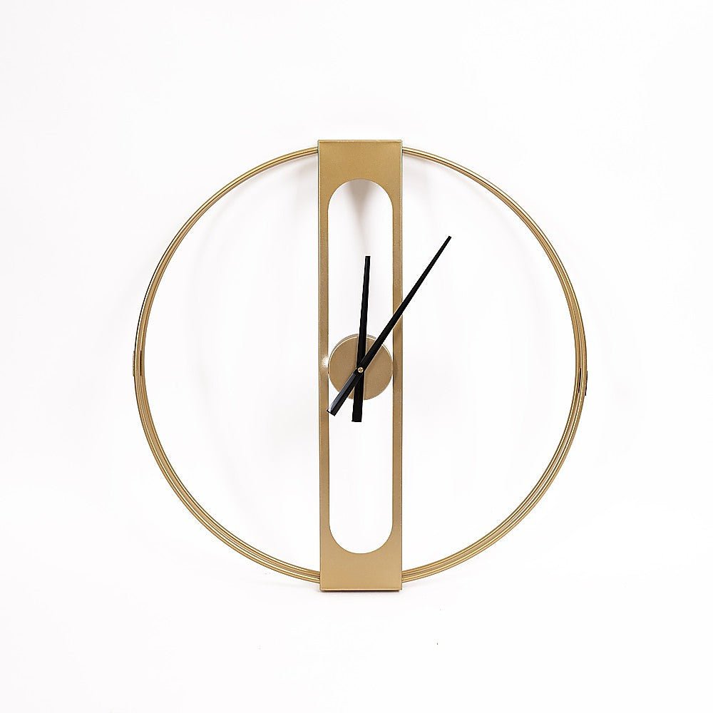 Gold Clover Metal Wall Clock - RetroVibes.au