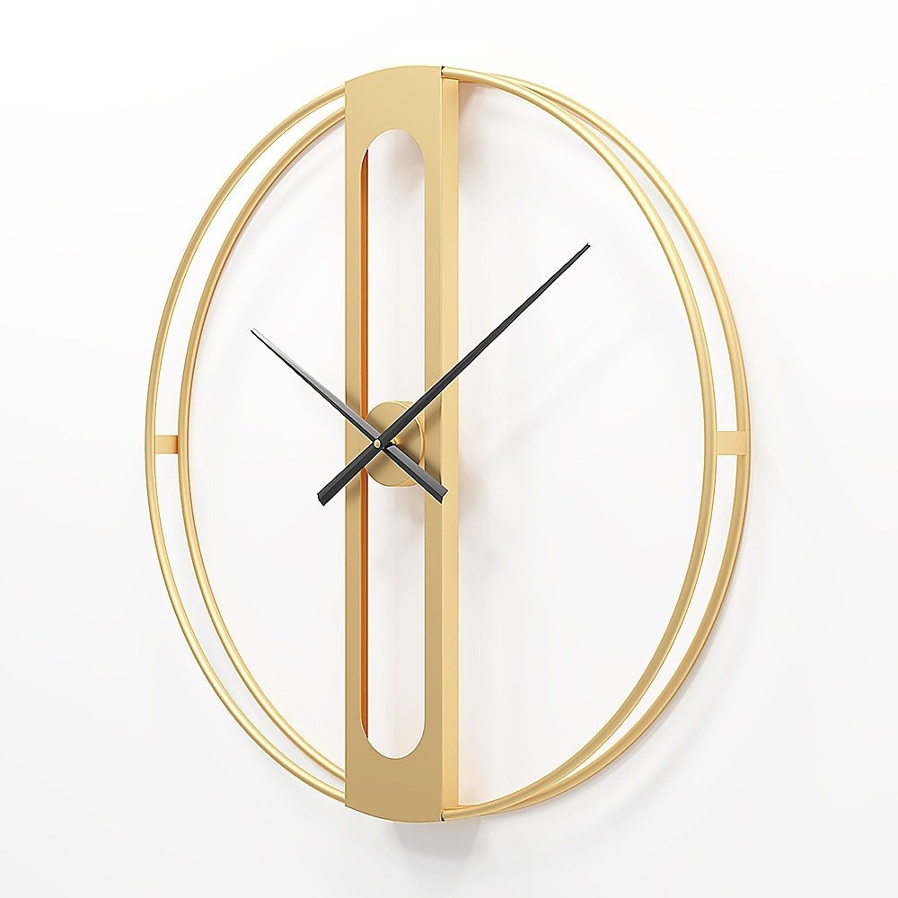 Gold Clover Metal Wall Clock - RetroVibes.au