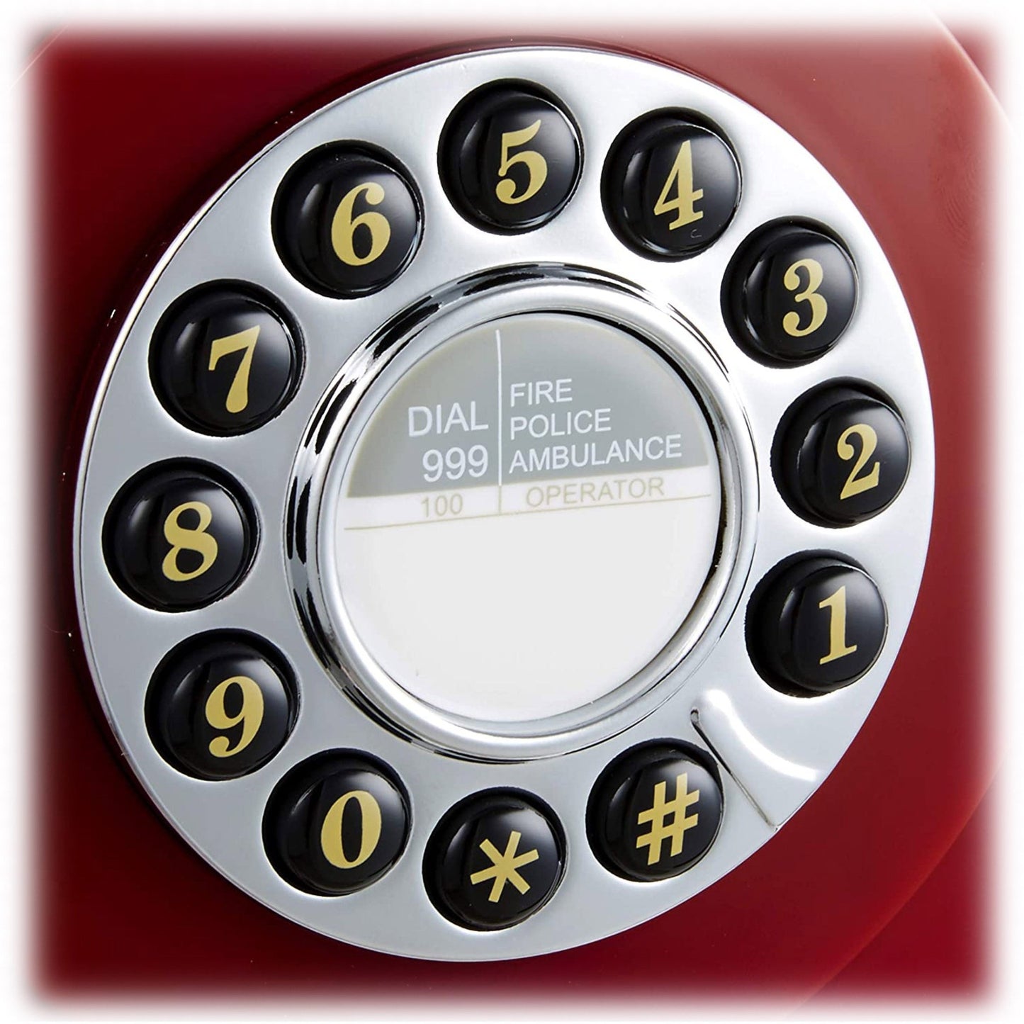 GPO 746 Retro Wall Mount Rotary Push Button Home Phone Landline Classic Red - RetroVibes.au
