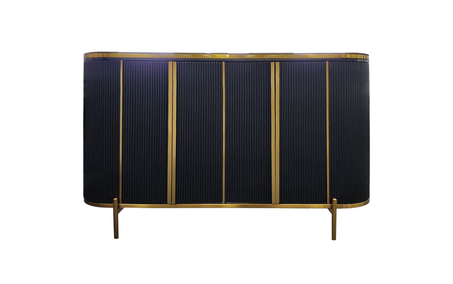 Kingsley Marble Sideboard – Black with Gold Trim - RetroVibes.au