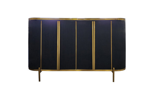 Kingsley Marble Sideboard – Black with Gold Trim - RetroVibes.au