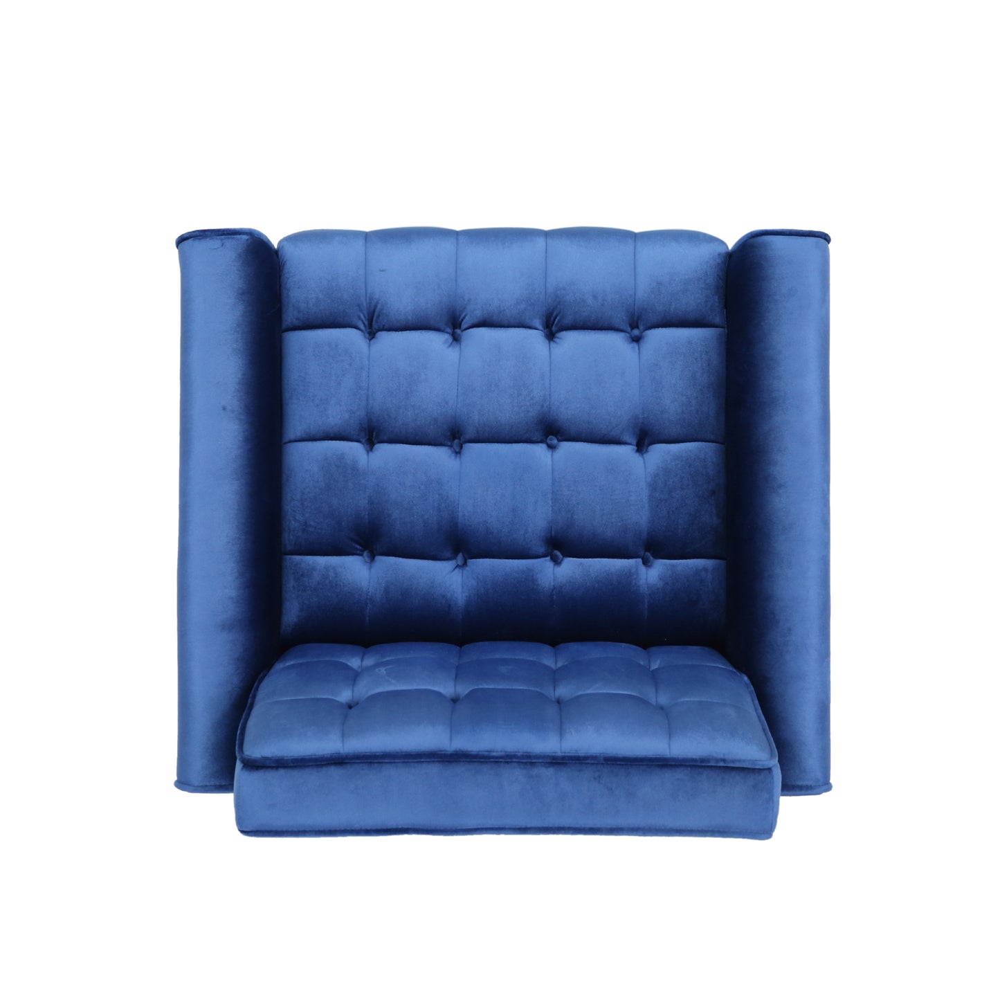 Lewisham Navy Blue Tufted Velvet Armchair - RetroVibes.au