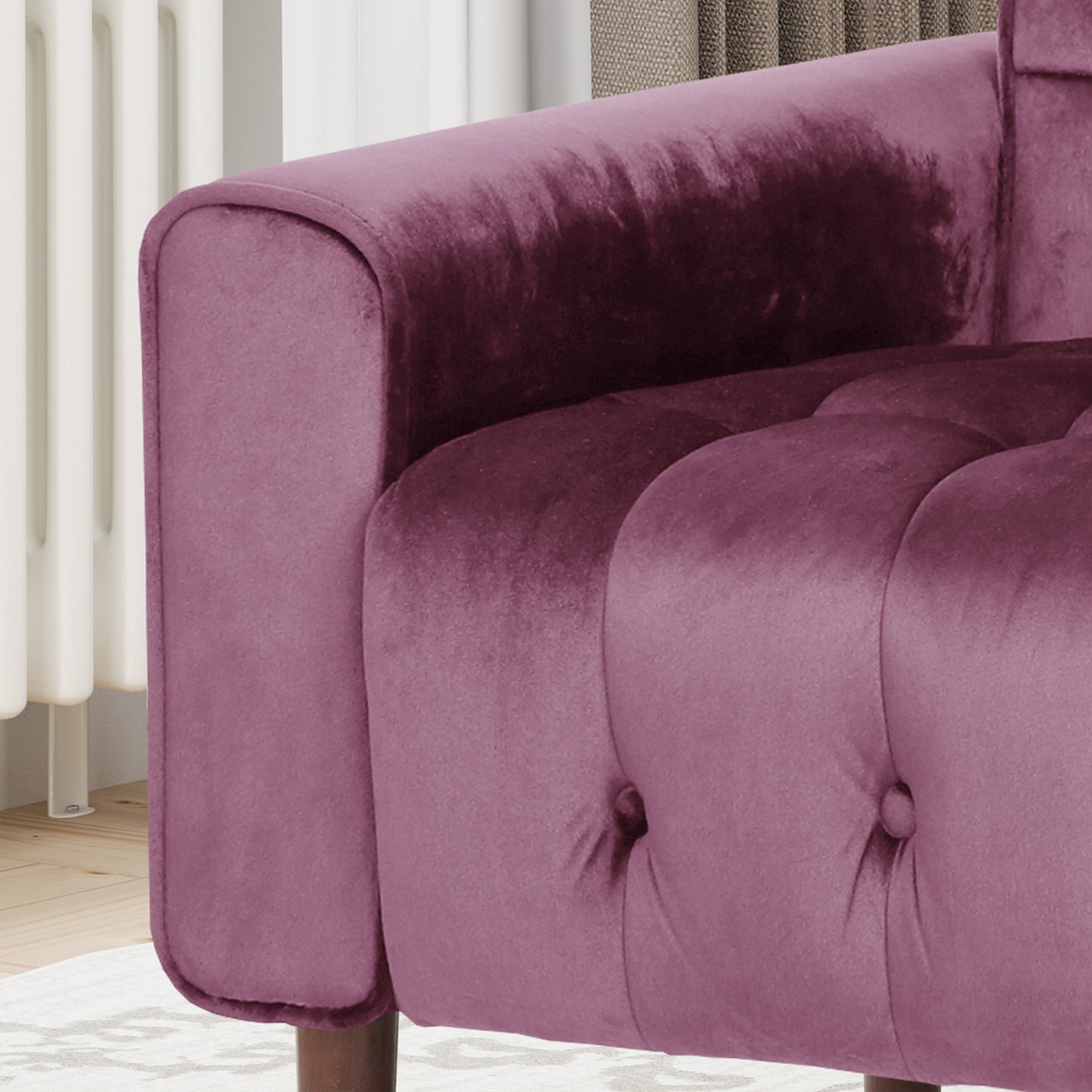 Lewisham Raisin Tufted Velvet Armchair - RetroVibes.au