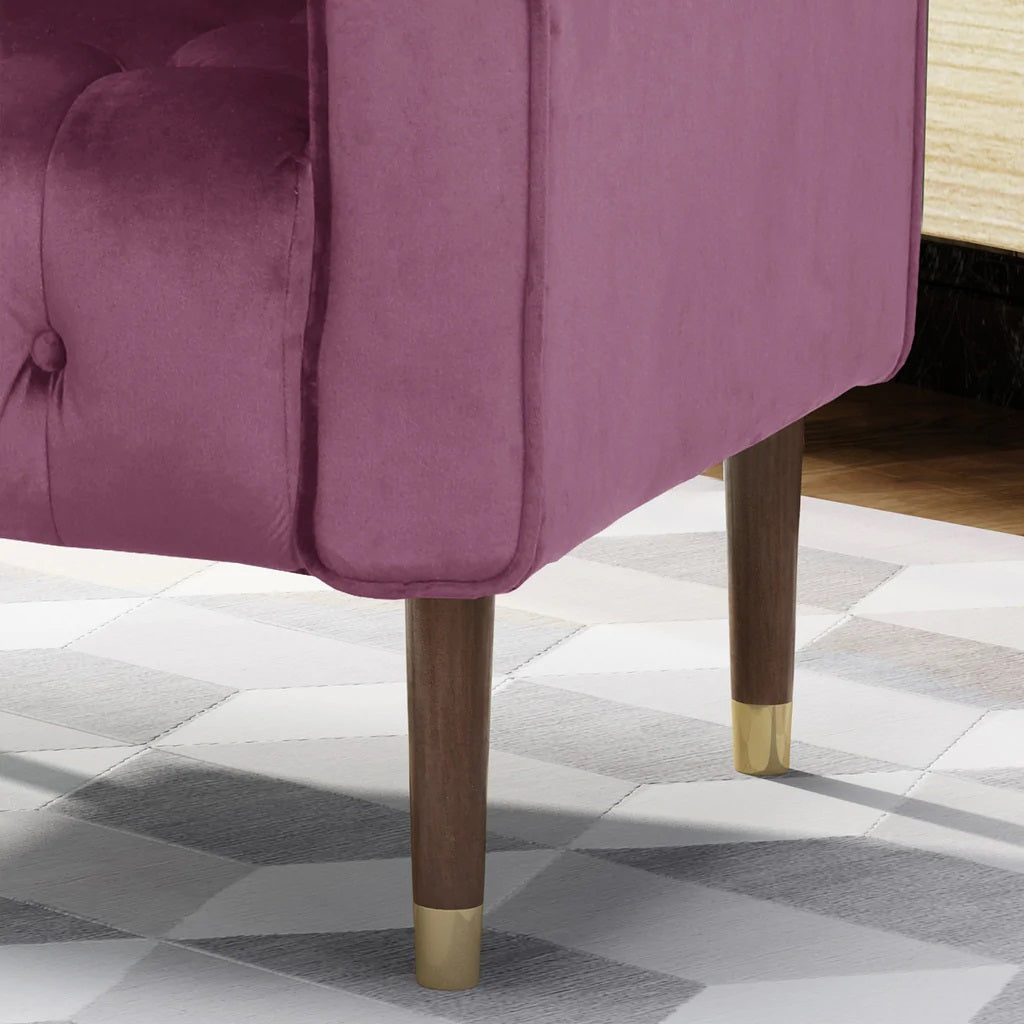 Lewisham Raisin Tufted Velvet Armchair - RetroVibes.au