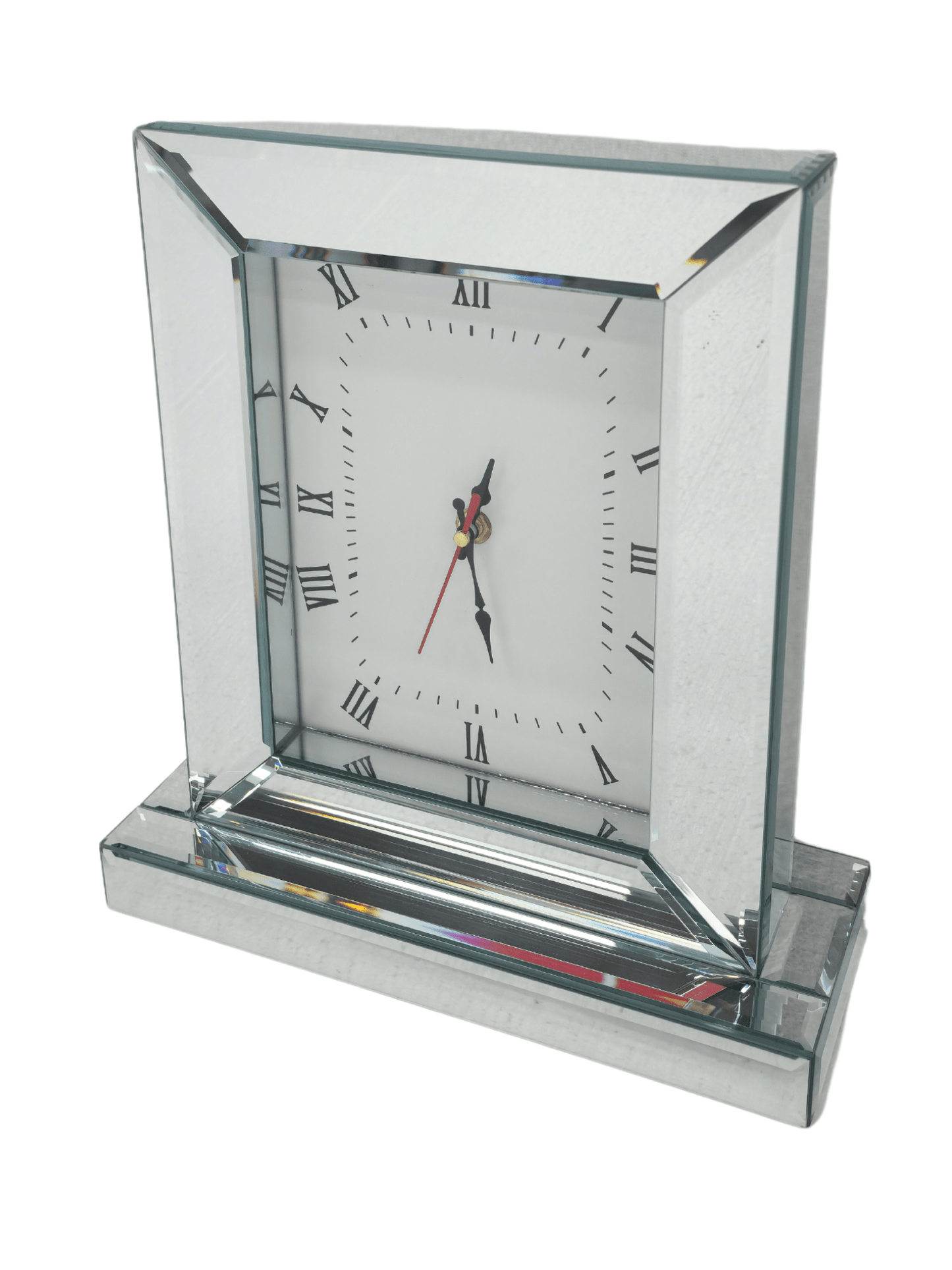 Mirrored Table Clock - Silver - RetroVibes.au