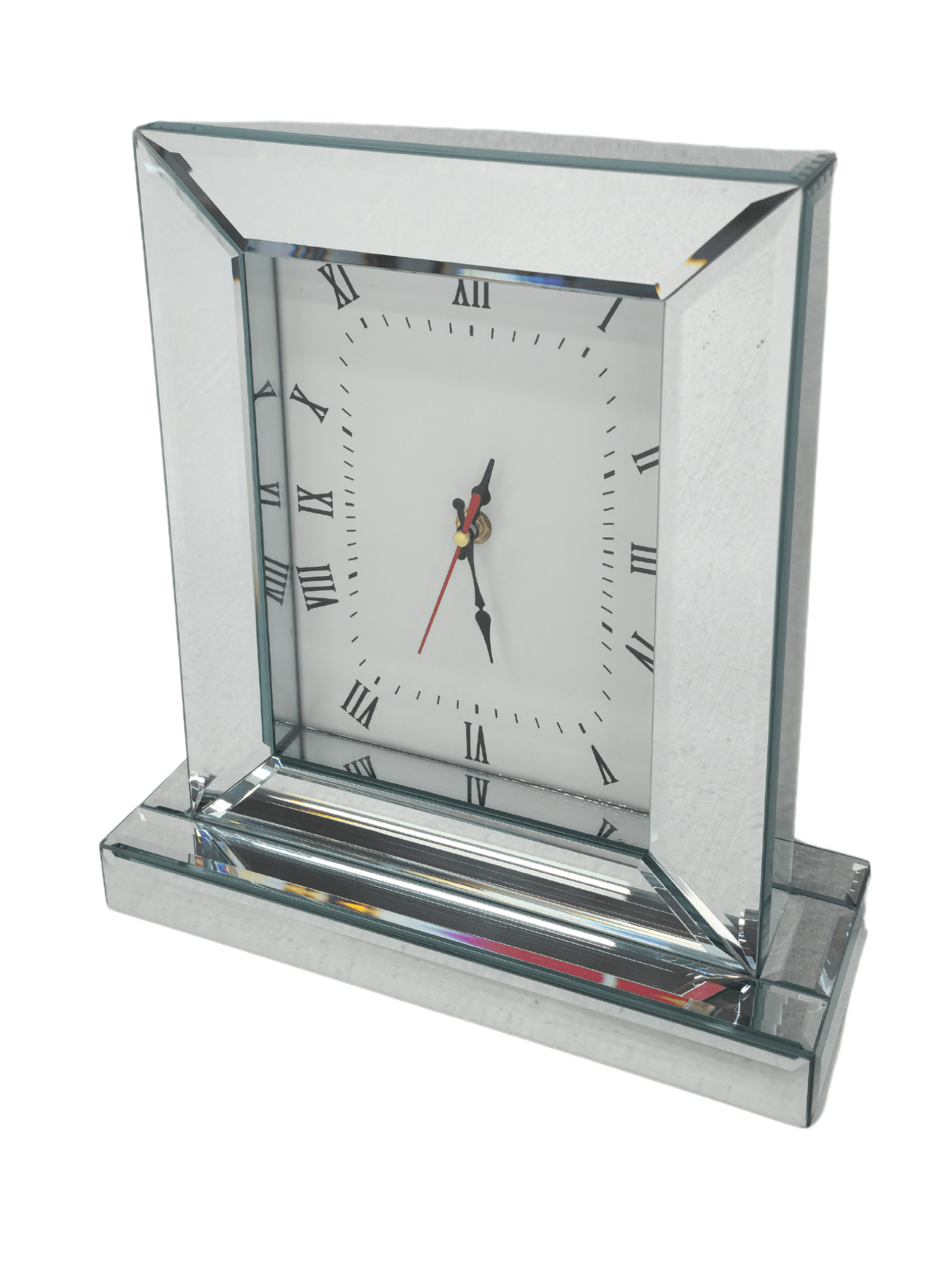 Mirrored Table Clock - Silver - RetroVibes.au