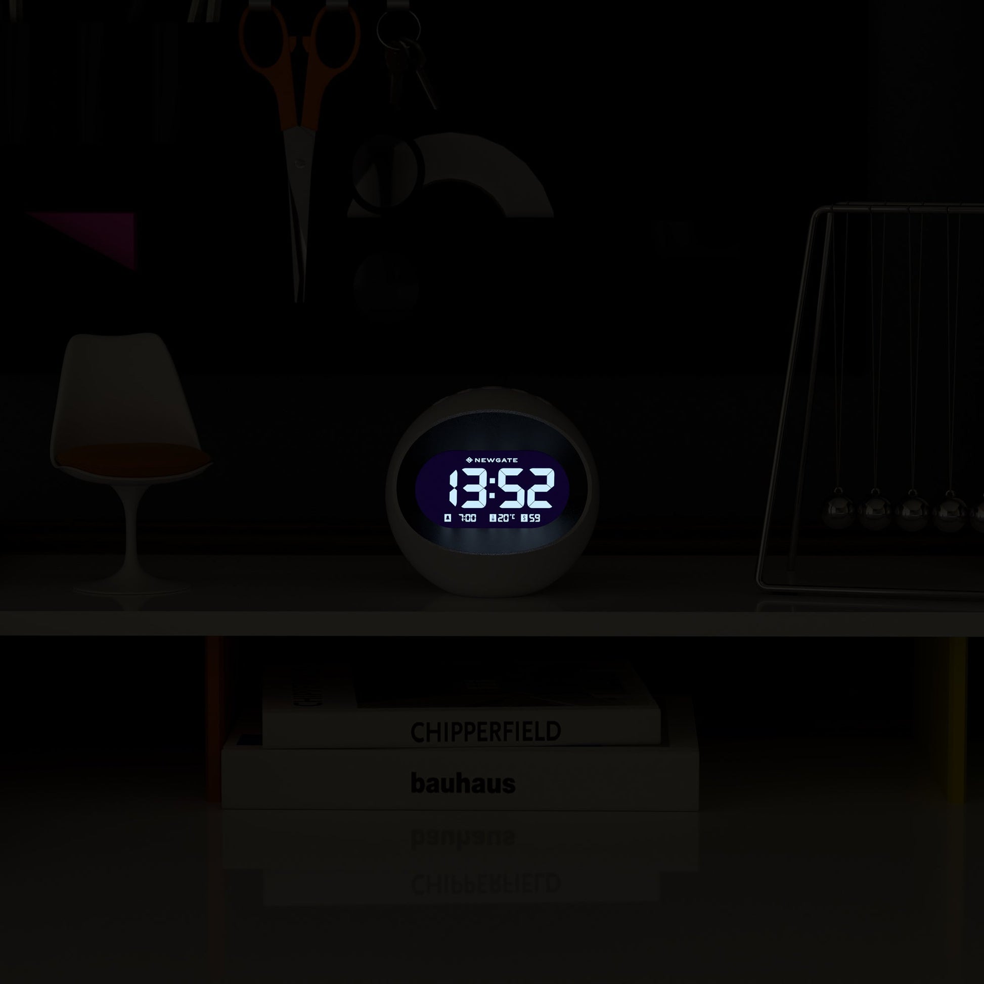 Newgate Centre Of The Earth Lcd Alarm Clock White - RetroVibes.au