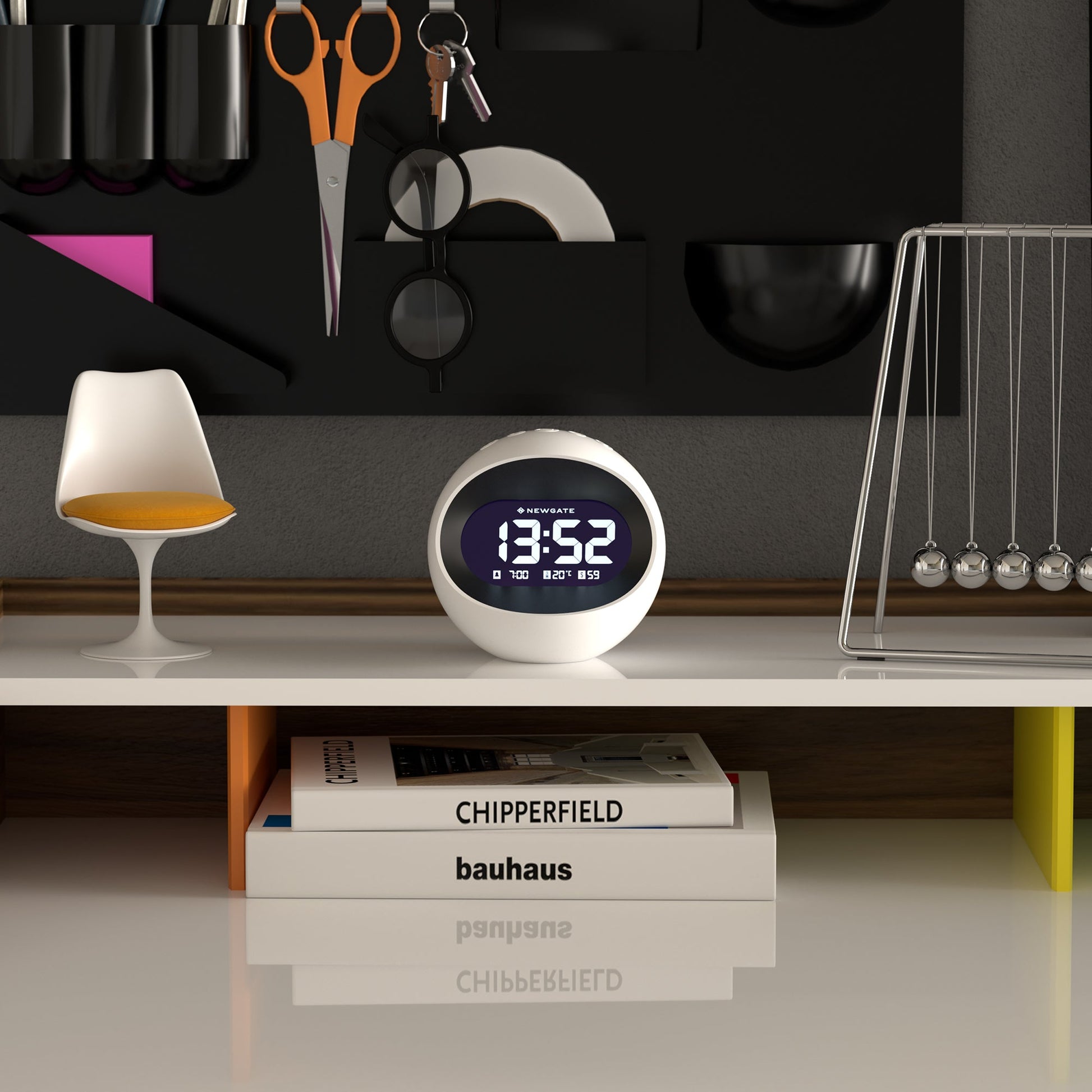 Newgate Centre Of The Earth Lcd Alarm Clock White - RetroVibes.au