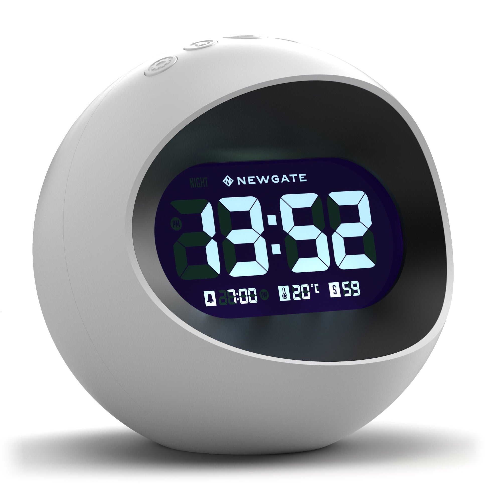 Newgate Centre Of The Earth Lcd Alarm Clock White - RetroVibes.au