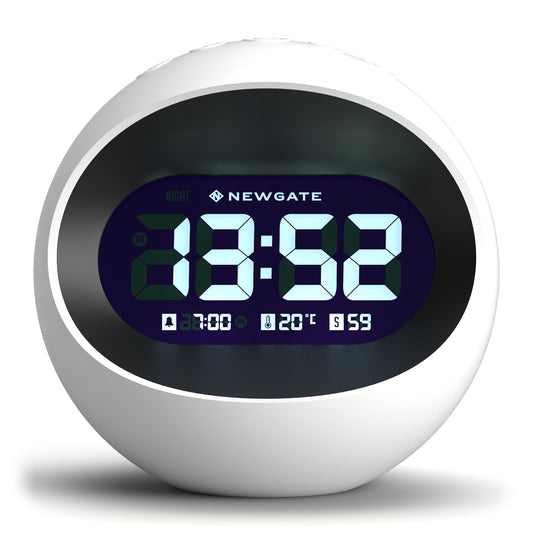 Newgate Centre Of The Earth Lcd Alarm Clock White - RetroVibes.au