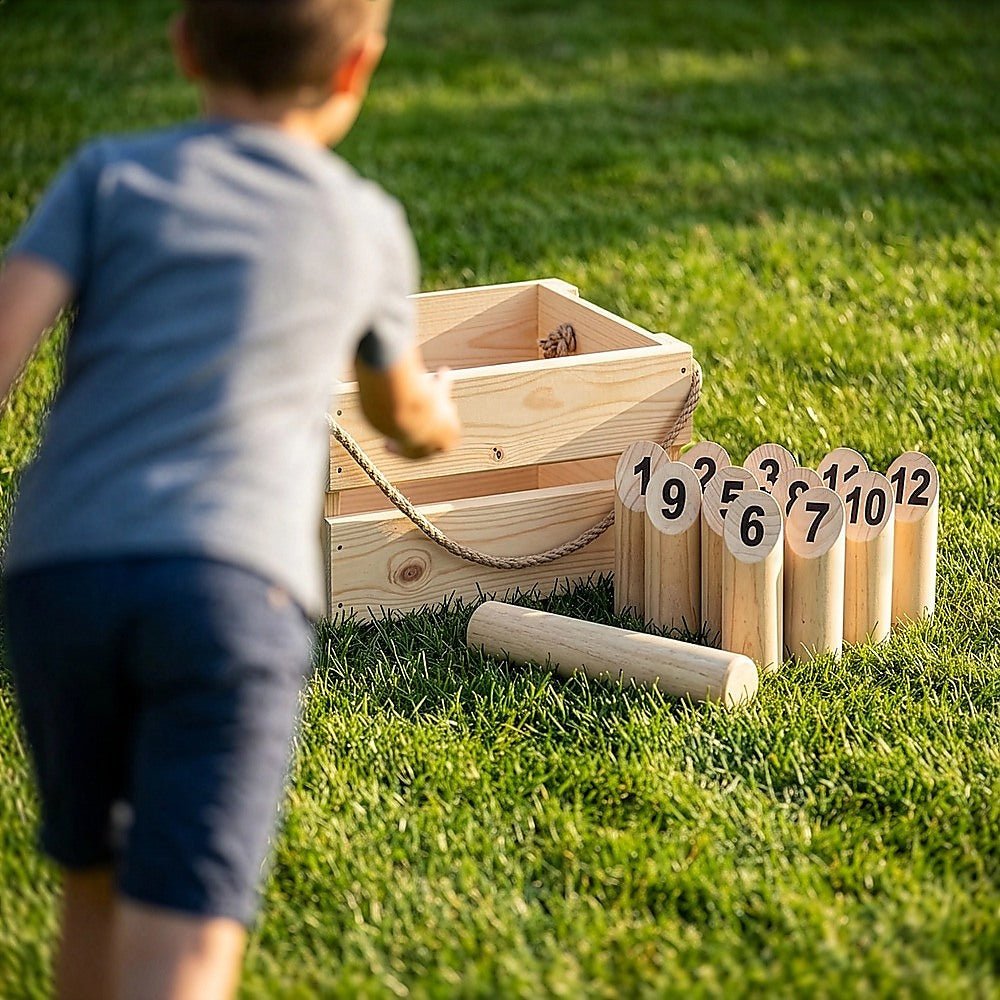 Number Toss Wooden Set Outdoor Games with Carry Case - RetroVibes.au