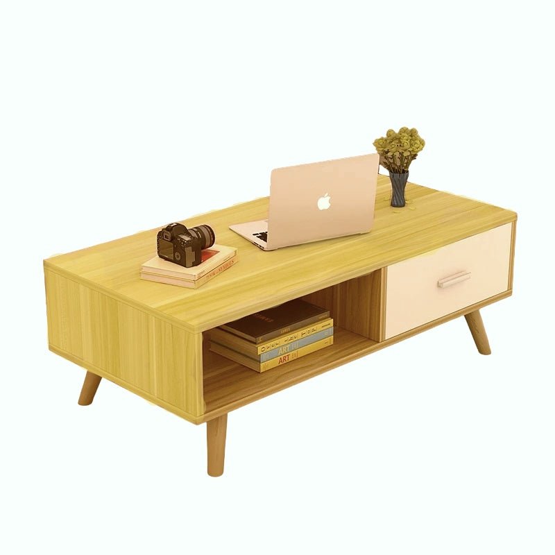Retro Storage Coffee Table – Drawer & Open Shelf - RetroVibes.au