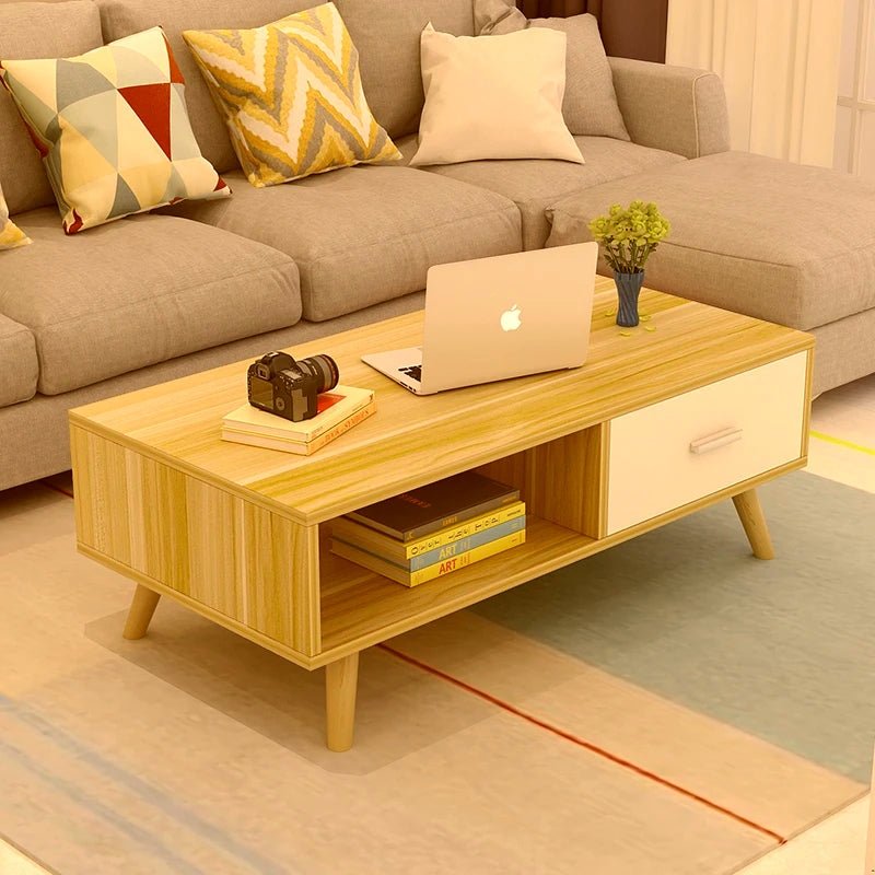Retro Storage Coffee Table – Drawer & Open Shelf - RetroVibes.au