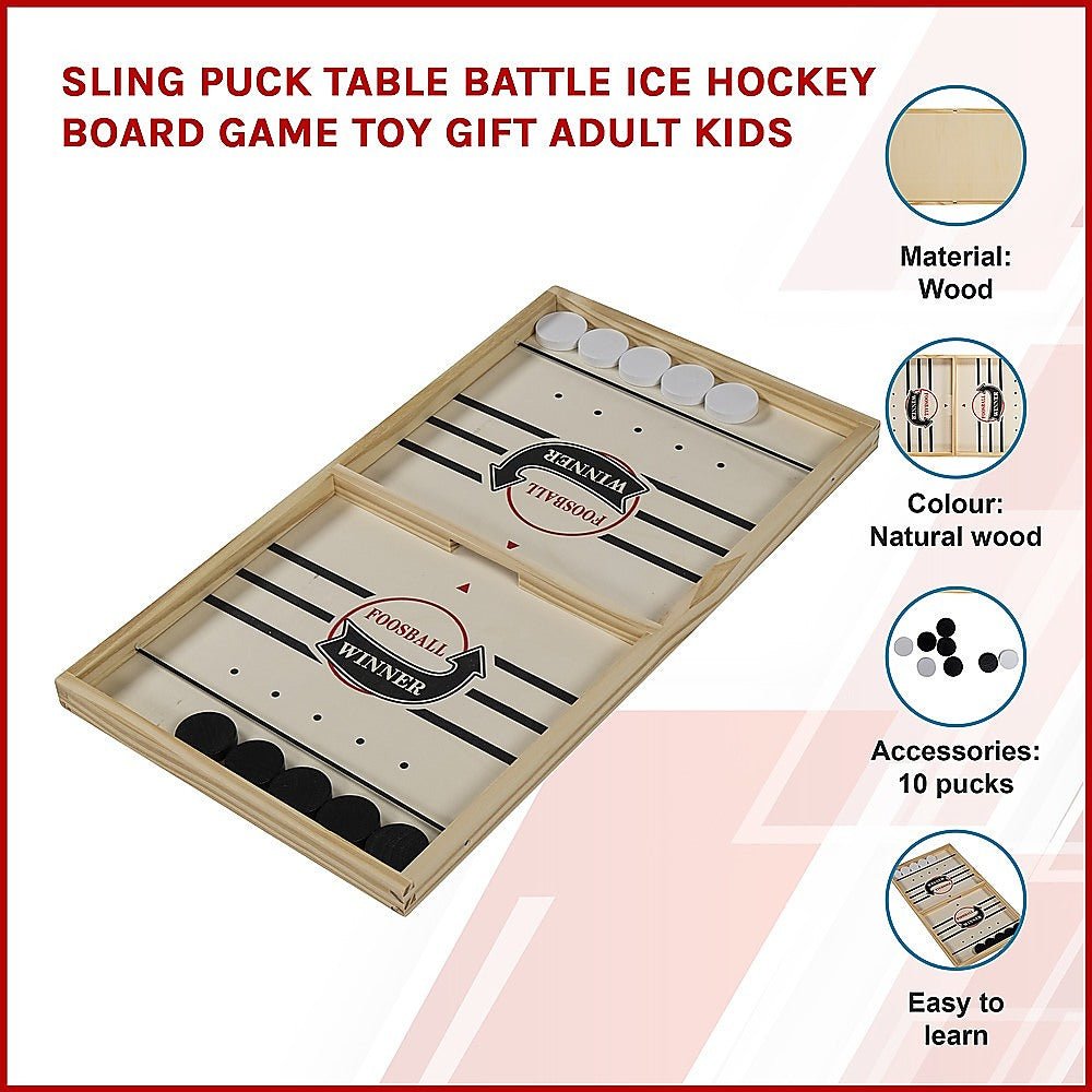 Sling Puck Table Battle Ice Hockey Board Game Toy Gift Adult Kids - RetroVibes.au
