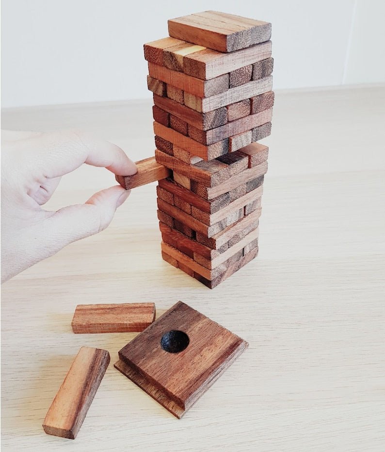 Stacking blocks wood balance game handmade stacking Fun Board Games Kids Ages 4 to Adults - RetroVibes.au