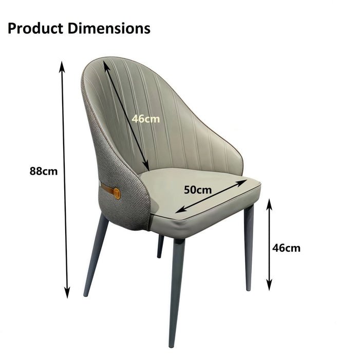 Velutto Velvet Dining Chairs – Gray (Set of 2) - RetroVibes.au