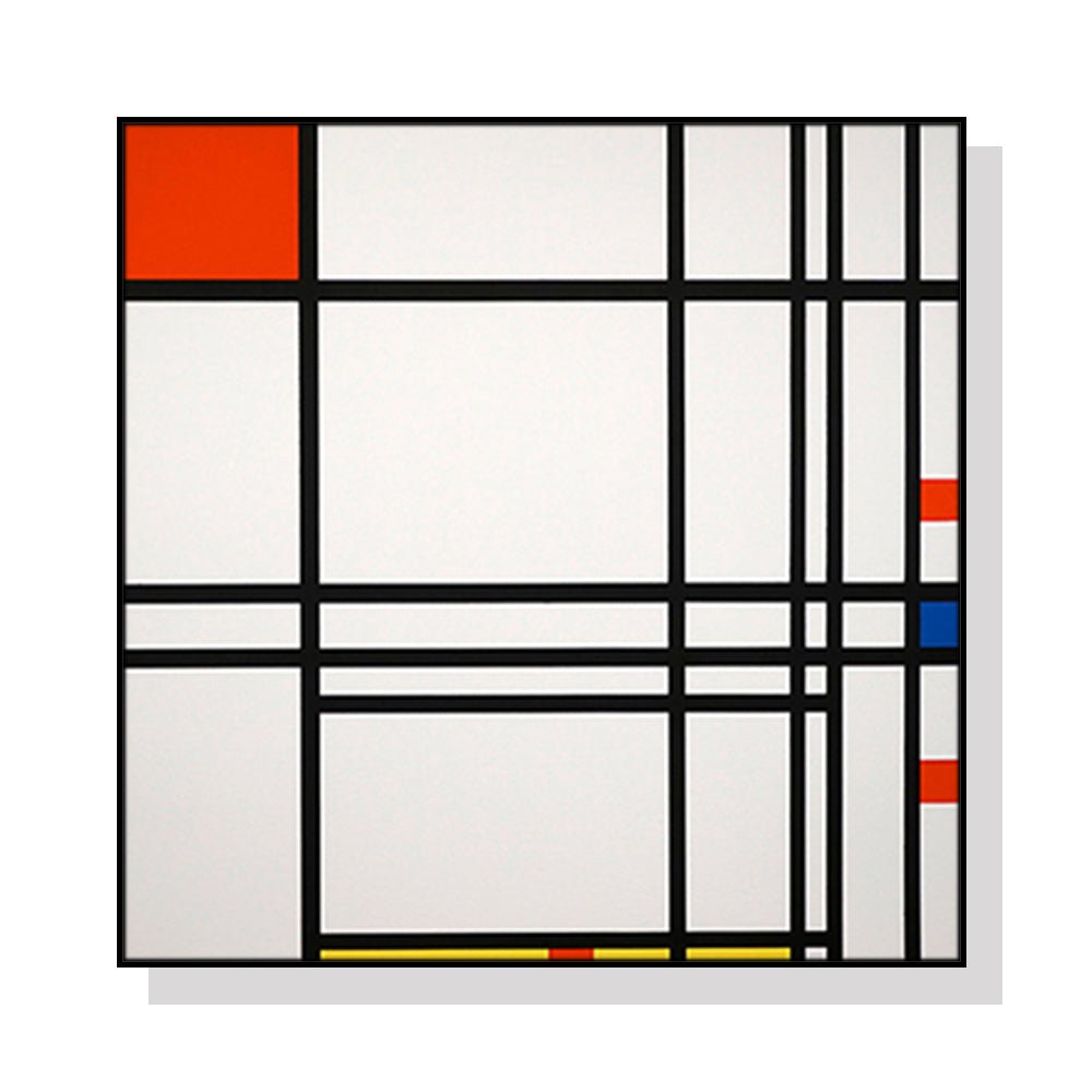 Wall Art 100cmx150cm Abstract Art By Piet Mondrian Black Frame Canvas - RetroVibes.au