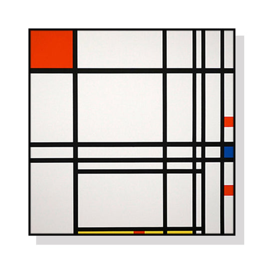 Wall Art 100cmx150cm Abstract Art By Piet Mondrian Black Frame Canvas - RetroVibes.au