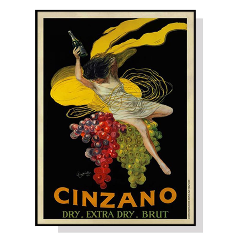 Wall Art 50cmx70cm Cinzano Black Frame Canvas - RetroVibes.au