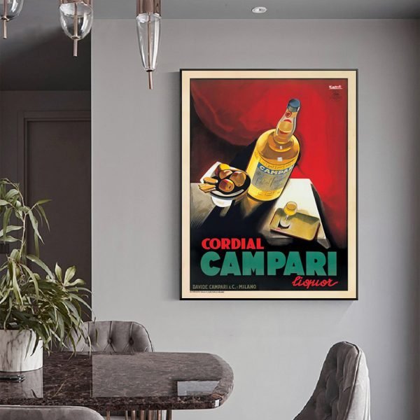 Wall Art 50cmx70cm Cordial Campari Liquor Black Frame Canvas - RetroVibes.au