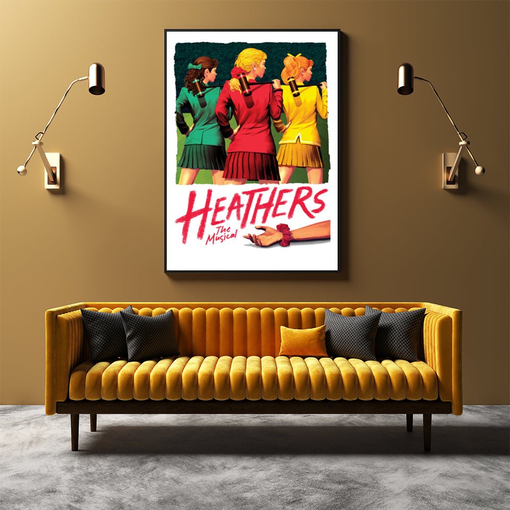 Wall Art 60cmx90cm Heathers The Musical Black Frame Canvas - RetroVibes.au