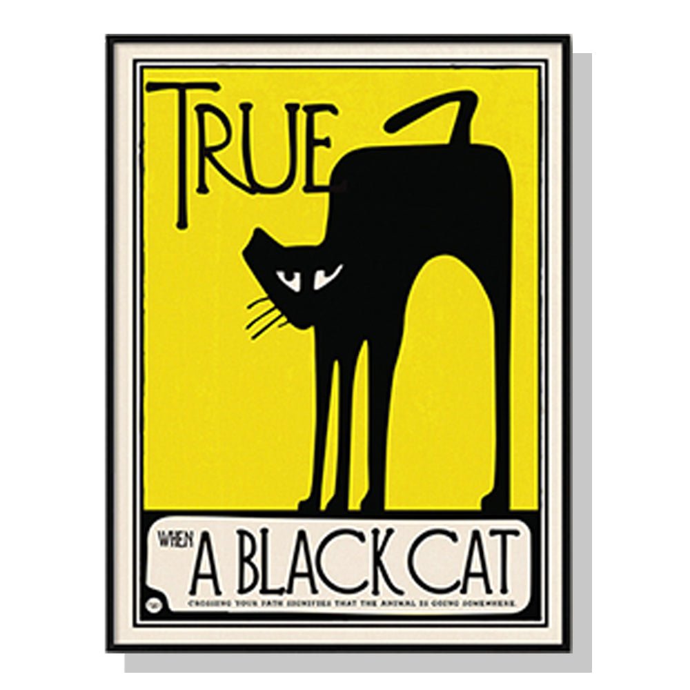 Wall Art 80cmx120cm Black Cat Black Frame Canvas - RetroVibes.au