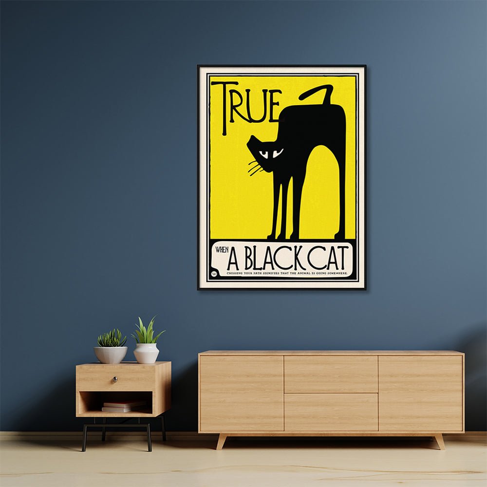 Wall Art 80cmx120cm Black Cat Black Frame Canvas - RetroVibes.au