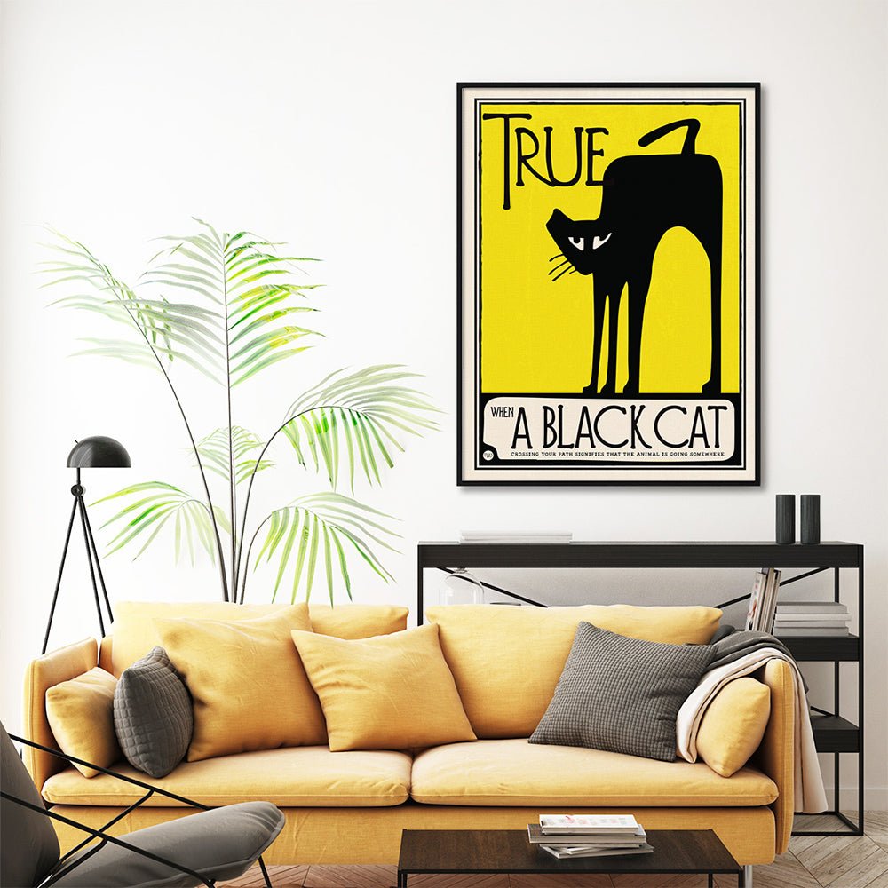 Wall Art 80cmx120cm Black Cat Black Frame Canvas - RetroVibes.au