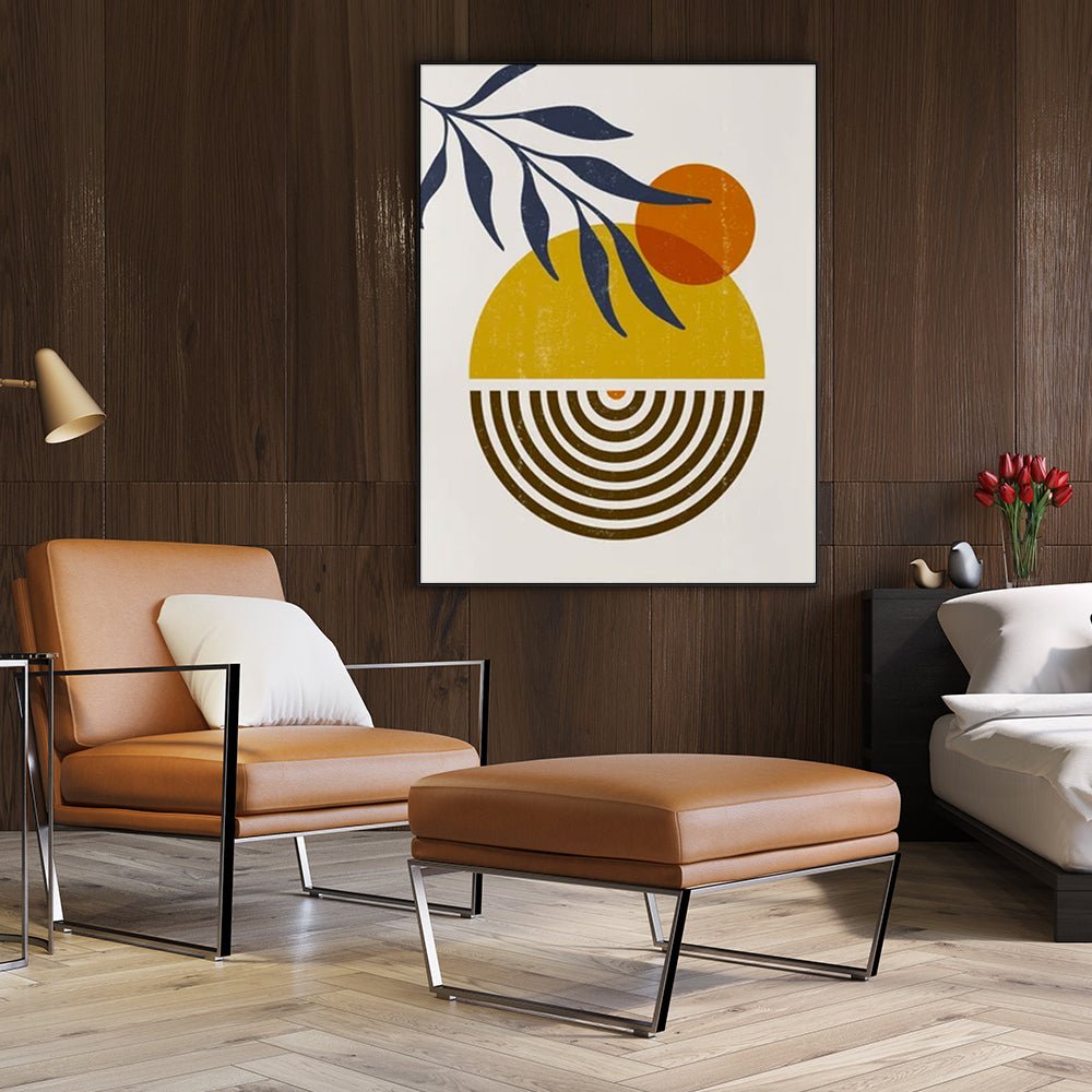 Wall Art 80cmx120cm Sun and Moon Black Frame Canvas - RetroVibes.au