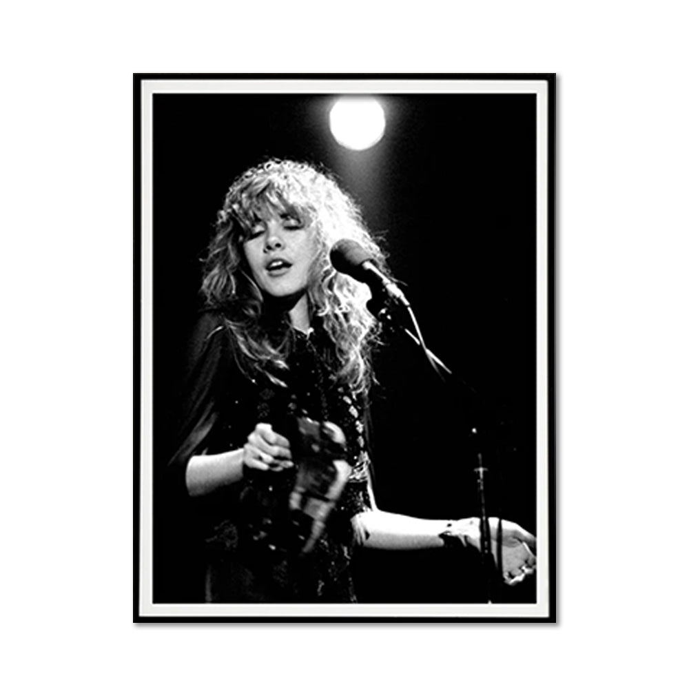 Wall Art 90cmx135cm Young Stevie Nicks in Concert Poster, Black Frame Canvas - RetroVibes.au