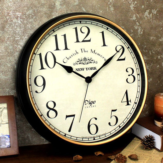 Wall Clock Large 41cm Silent Home Wall Decor Retro Clock for Living Room Kitchen Home Office - RetroVibes.au