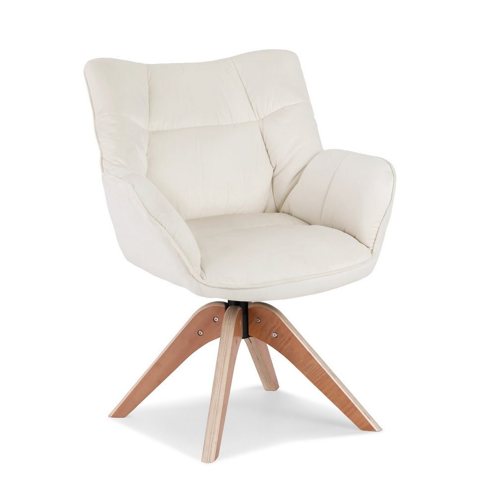 White Velvet Swivel Armchair – Artiss Nursing Chair - RetroVibes.au