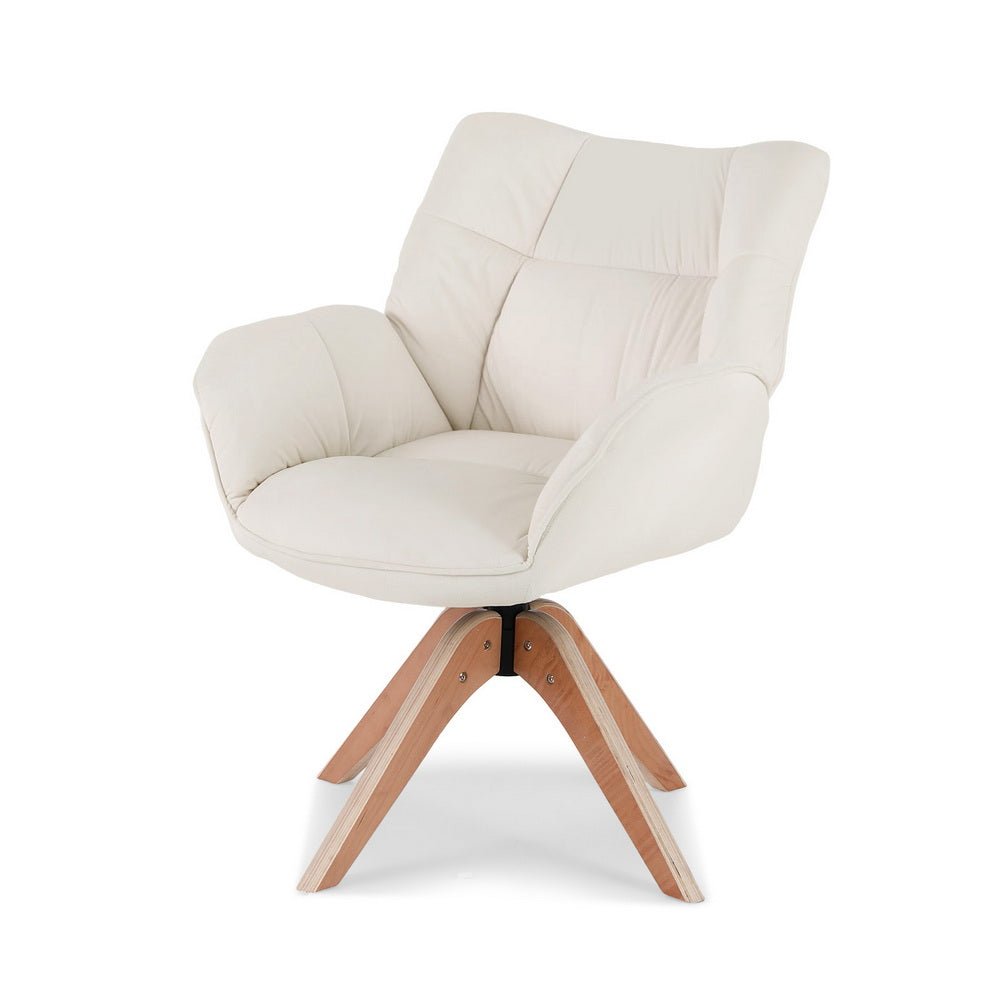 White Velvet Swivel Armchair – Artiss Nursing Chair - RetroVibes.au